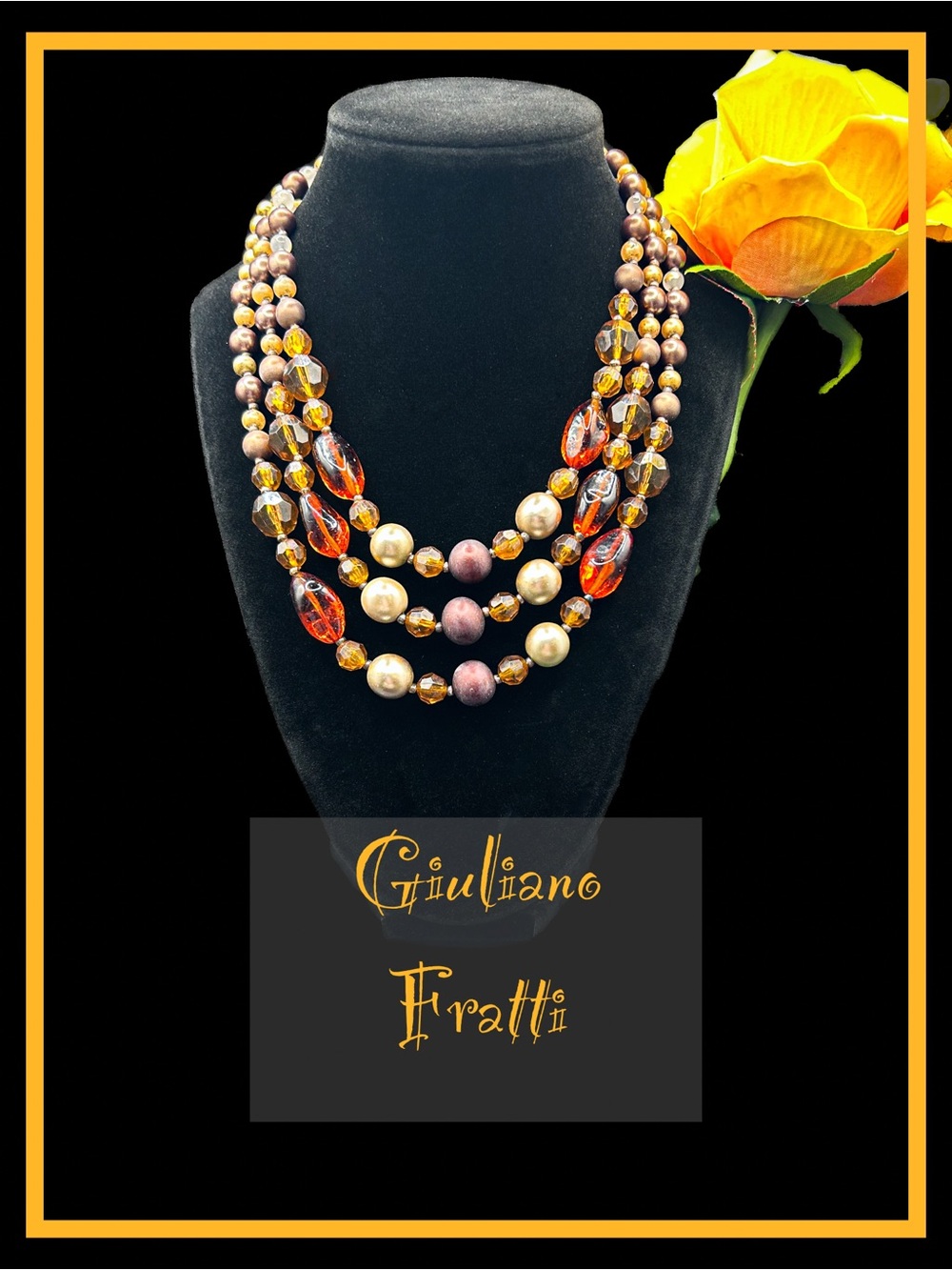 Signed Giuliano Fratti GM Milan Multi-Strand Necklace – Mid-Century Italian